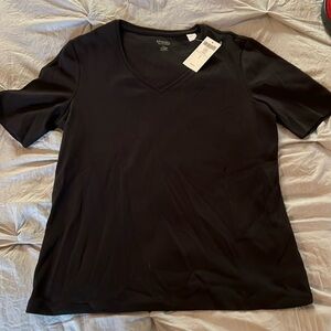 Chico’s Size 1 Black True Color Tees Tee $29 small medium NWT